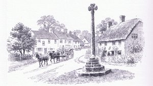 Crowcombe Cross, Somerset, uit The Cottages and the Village Life of Rural England gepubliceerd door Dent & Sons Limited, 1912 door Alfred Robert Quinton